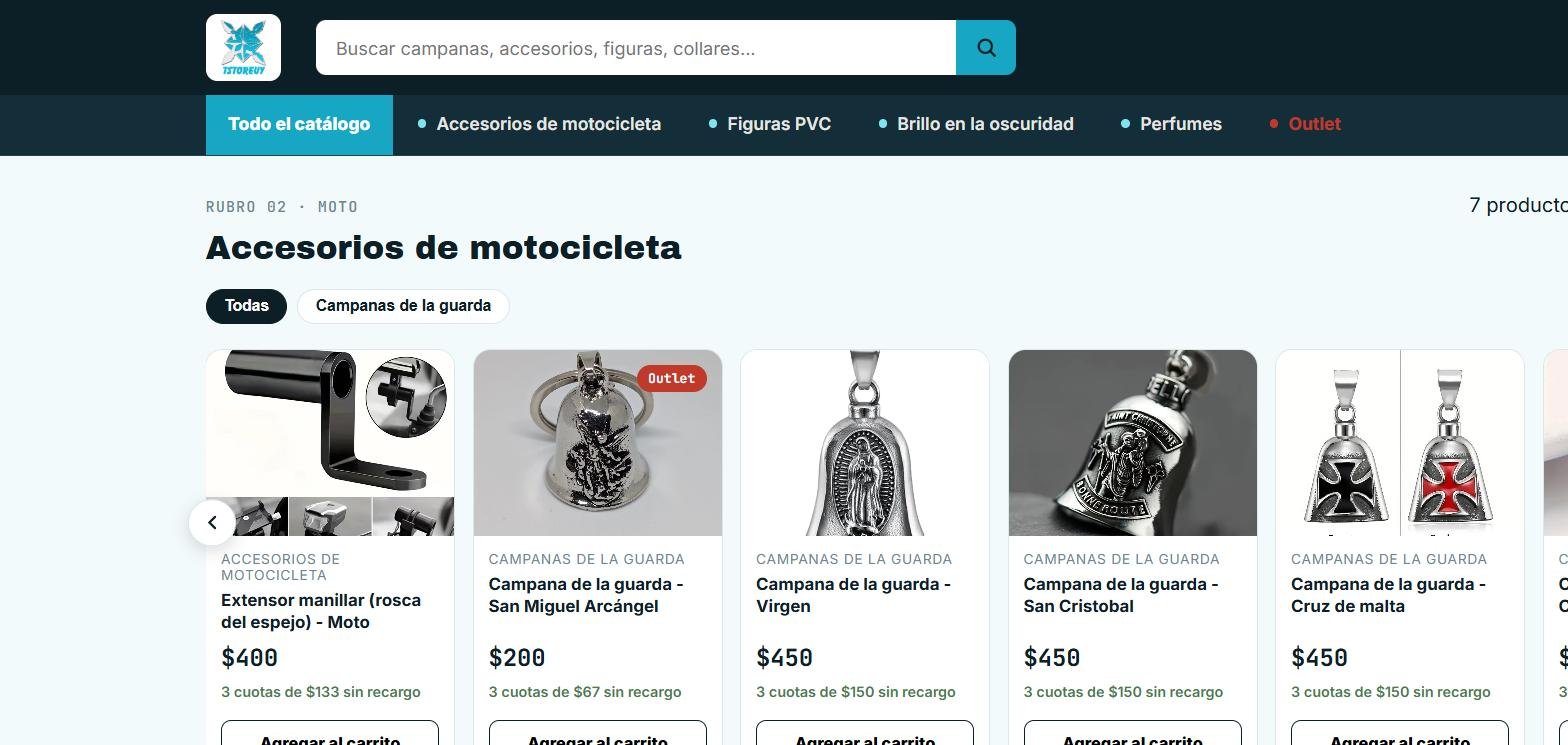 Categoría de productos con tarjetas y precios