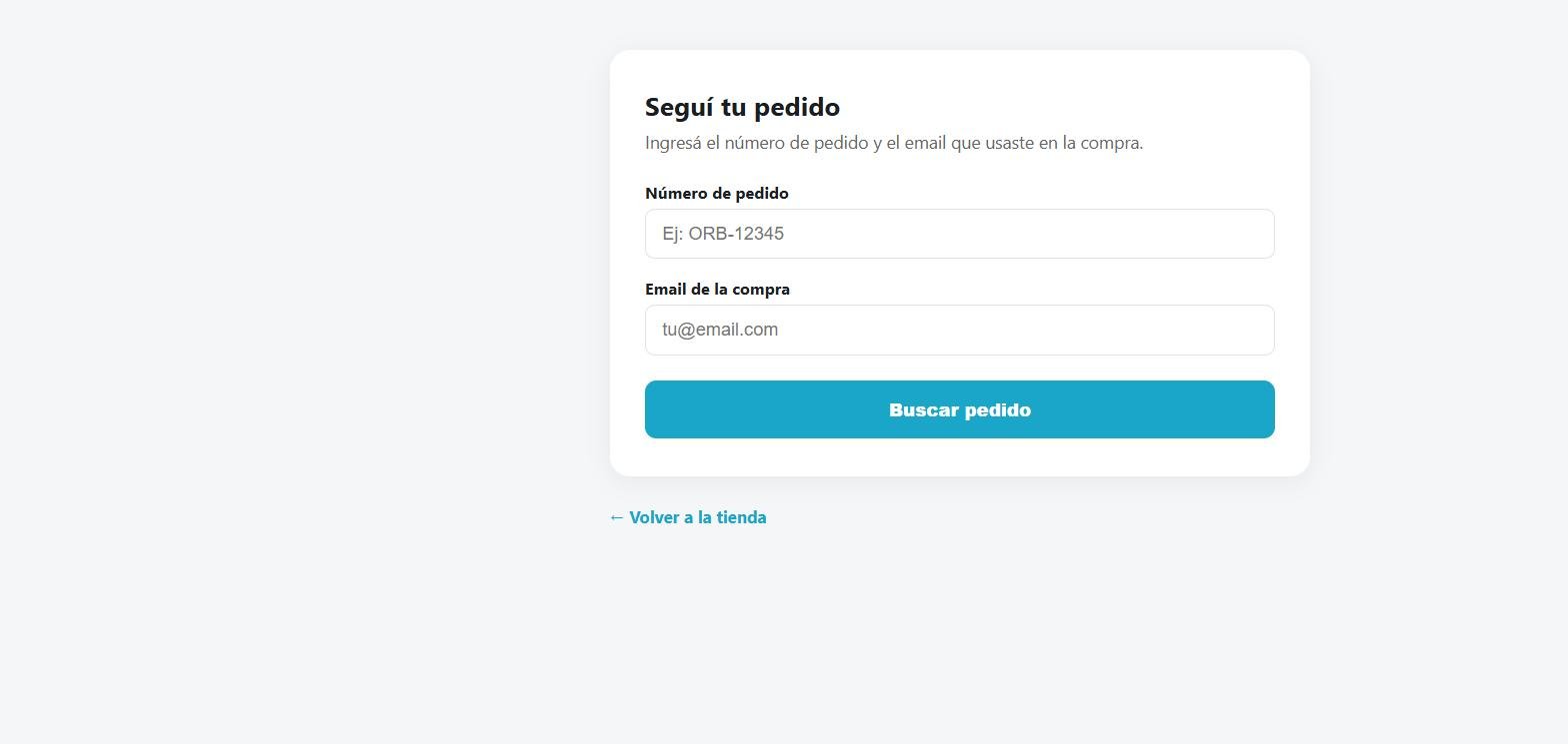 Página de seguimiento de pedido